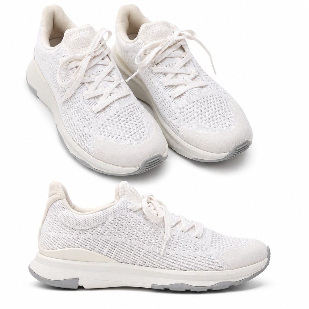 FITFLOP Vitamin FFX Knit Sport Sneaker Womens Sz 6 White Stretch Neodynamic Sole